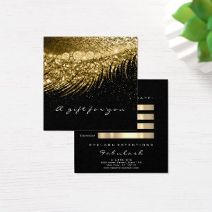 Gift Certificate Gold Metallic Lashes Makeup Black