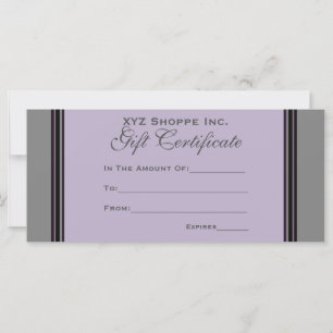 Gift Certificate grey black stripes