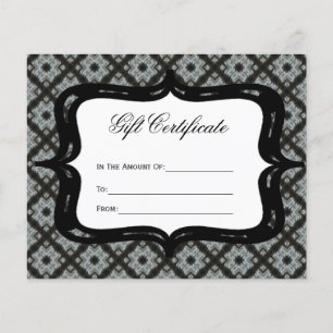 Gift Certificate Grey Pattern