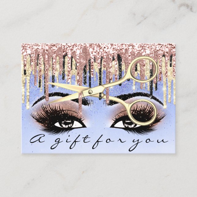 Gift Certificate Hairdresser Blue  Lash  Makeup (Front)
