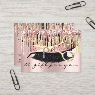 Gift Certificate Hairdresser Makeup Lash Gold Rose