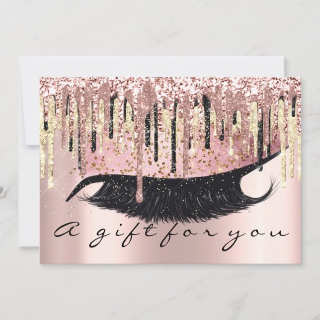 Gift Certificate Hairdresser Makeup Lash Gold VIP Invitation (Front)
