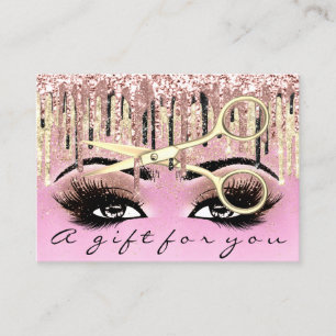Gift Certificate Hairdresser Pink Lash Makeup