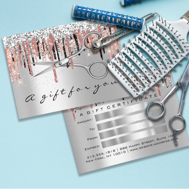 Gift Certificate Hairdresser Silver Rose Scissors (Gift Certificate Hairdresser Silver Rose Scissors)