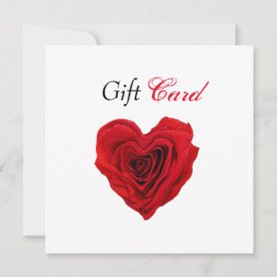 Gift Certificate Heart-Shaped Red Rose Valentine's