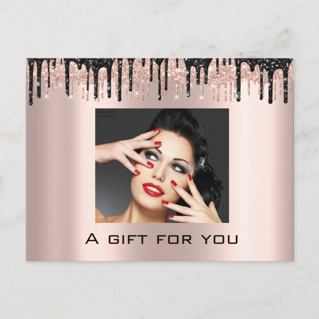 Gift Certificate Holidays Beauty Rose SilverLashes Postcard (Front)