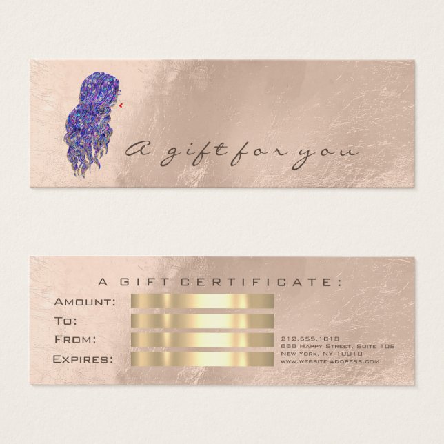 Gift Certificate Ivory Hairdresser Makeup Mermaid (Front & Back)