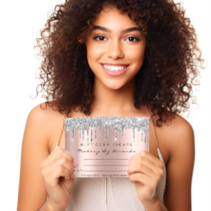 Gift Certificate Lash Extension Makeup Spark Grey Postcard