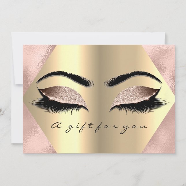 Gift Certificate Lash Pink Metallic Beauty Makeup (Front)