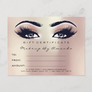 Gift Certificate Lashes Extension Makeup Artist Postcard