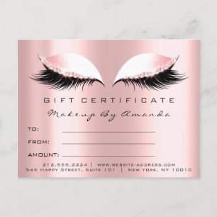 Gift Certificate Lashes Extension Makeup Artist Postcard