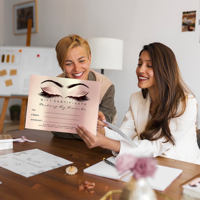 Gift Certificate Lashes Extension MakeupBlush Pink Postcard (Gift Certificate Lashes Extension MakeupBlush Pink Postcard)