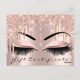 Gift Certificate Lashes Eyes Makeup Artist Brows Postcard