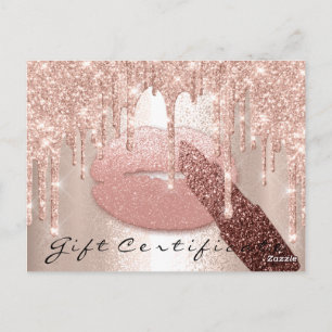 Gift Certificate Lashes Kiss LIps Makeup Beauty Postcard