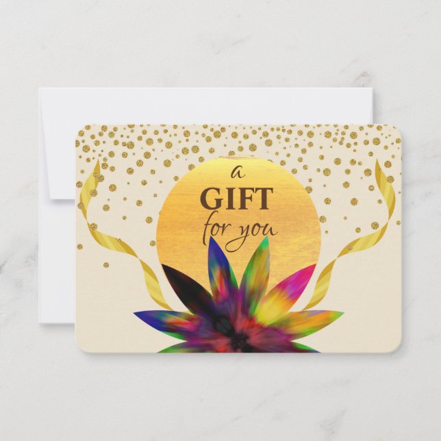Gift Certificate Lotus Flower  Yoga Healing Health (Front)