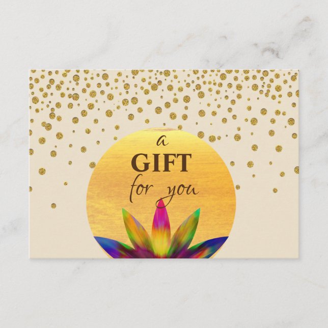 Gift Certificate Lotus Flower Yoga Meditation (Front)