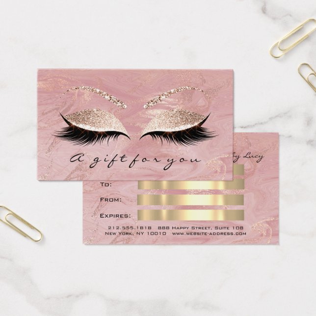 Gift Certificate Marble Pink Lash Extension Makeup (Office)