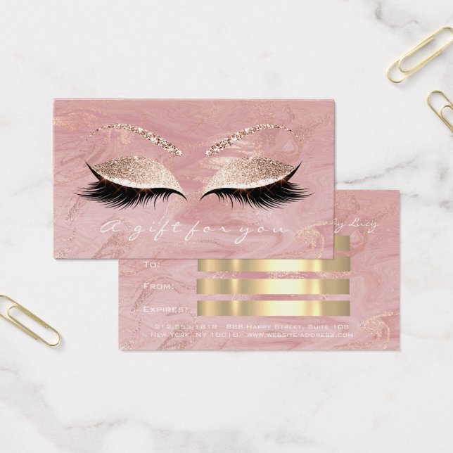Gift Certificate Marble Pink Lash Extension Makeup (Office)