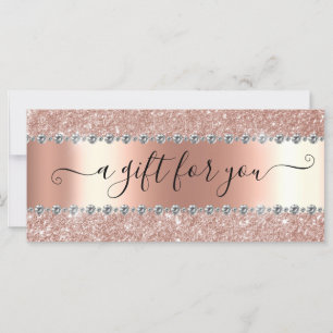 Gift Certificate Marble Rose Gold Glitter Diamond