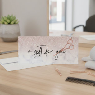 Gift Certificate Marble Rose Gold Scissors Hair