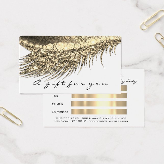 Gift Certificate Metallic Gold Lash White Makeup (Office)