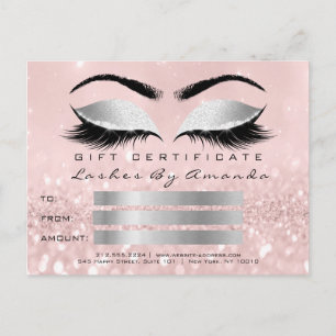 Gift Certificate Microbl Grey Cosmetologist Lashes Postcard