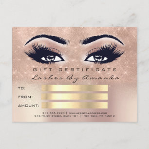 Gift Certificate Microblading Cosmetologist Lash 1 Postcard