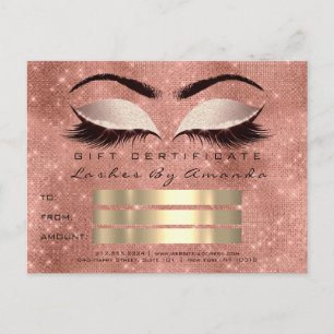 Gift Certificate Microblading Cosmetologist Lashes Postcard
