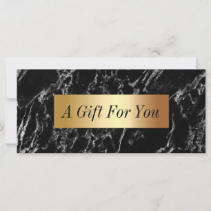 Gift Certificate   Modern Dark Marble Gold Label