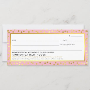GIFT CERTIFICATE modern glam dots faux gold pink