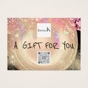 Gift Certificate Nails Gold Makeup Drips QR Code