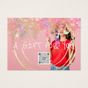 Gift Certificate Nails Pink Makeup Drips QR Photo