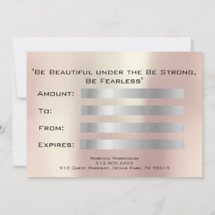 Gift Certificate Pink Blush Lash Beauty Makeup