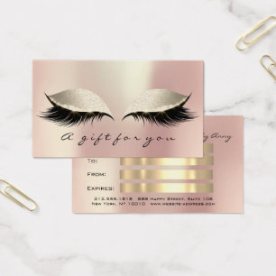 Gift Certificate Pink Gold Lashes Extension Makeup
