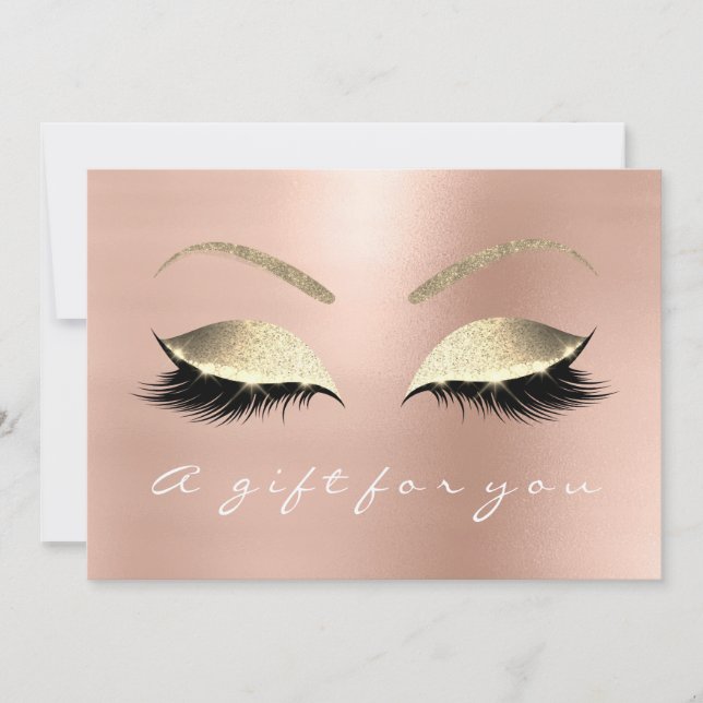 Gift Certificate Pink Rose Gold Lash Beauty Studio (Front)