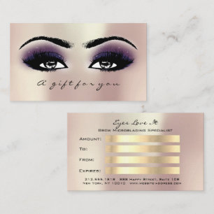 Gift Certificate Pink Rose Violet Lashes Makeup