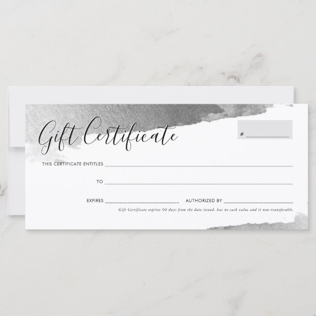 GIFT CERTIFICATE pretty elegant chic gilded silver (Front)