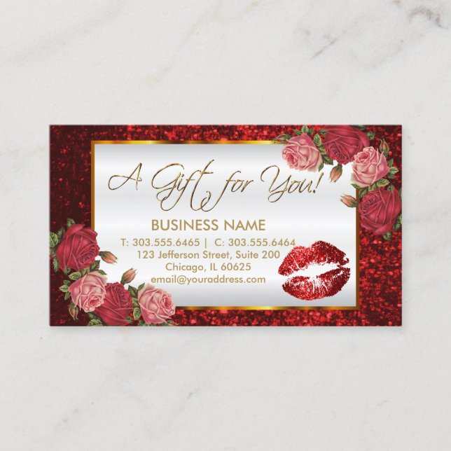 Gift Certificate  Red Lipstick Business (Front)