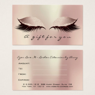 Gift Certificate Rose Blush Lash Extension Makeup
