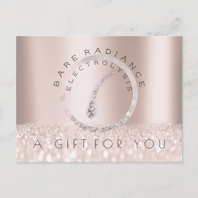 Gift Certificate Rose Electrolysis Hair Removal Postcard (Front)