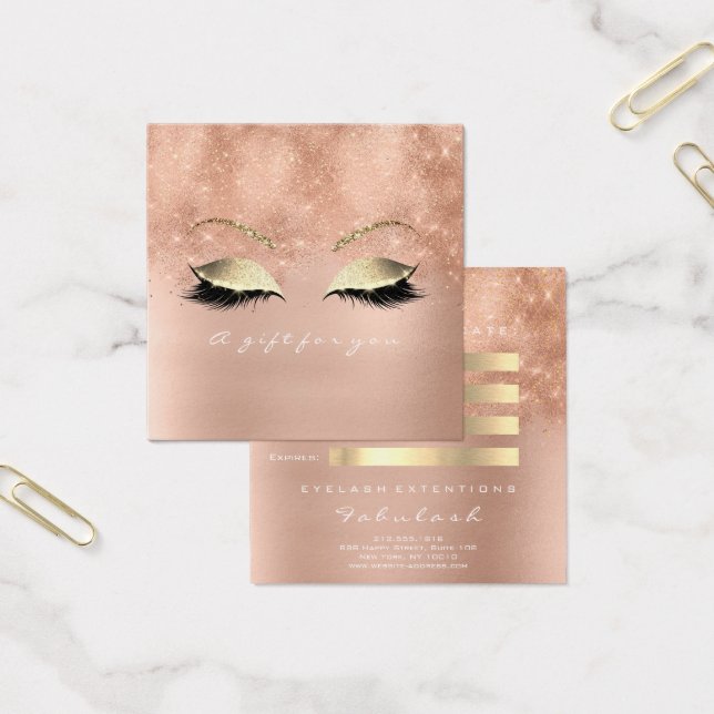Gift Certificate Rose Glitter Gold Lashes Makeup 1 (Office)