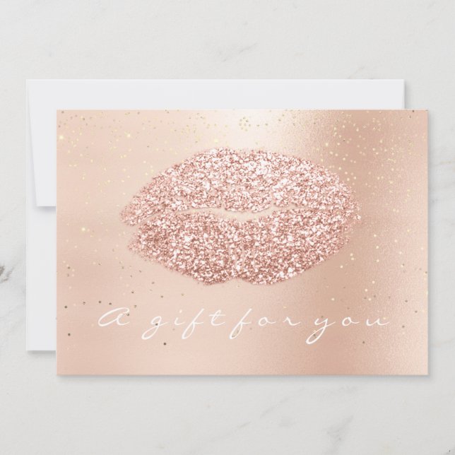 Gift Certificate Rose Gold Confetti Kiss Beauty (Front)