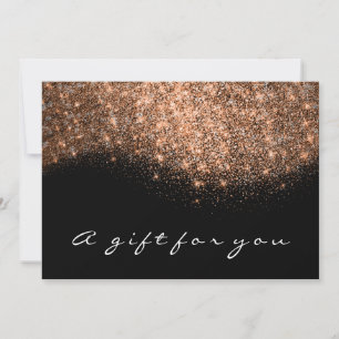 Gift Certificate Rose Gold Glitter Copper Black