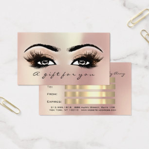 Gift Certificate Rose Gold Lashes Extension Makeup