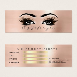 Gift Certificate Rose Gold  Lashes Makeup
