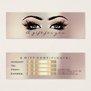 Gift Certificate Rose Gold Lashes Makeup