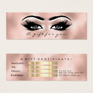 Gift Certificate Rose Gold Lashes Makeup Blush