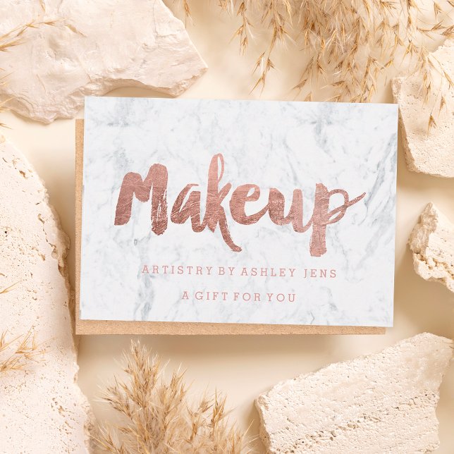 Gift certificate rose gold makeup script marble (Creator Uploaded)
