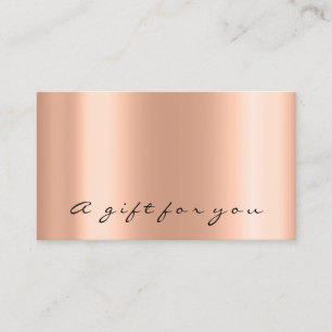 Gift Certificate Rose Gold Metal Elegant Minimalis