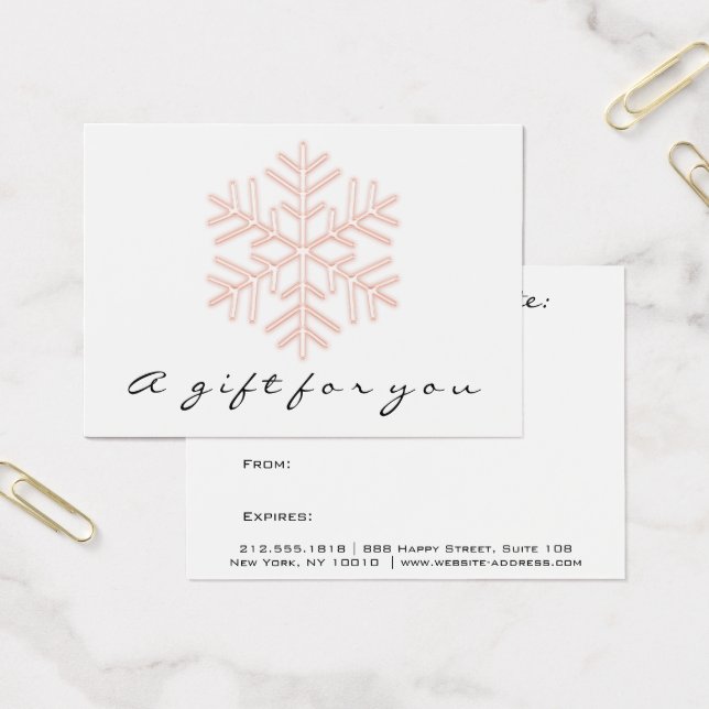 Gift Certificate Rose Pink Makeup Holiday Snow (Office)